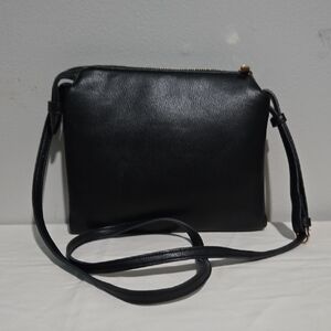 A New Day Faux Leather Crossbody Bag- Black